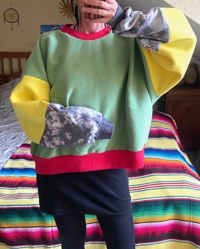 Sweatshirt colorblock pullover - sweatshirt,