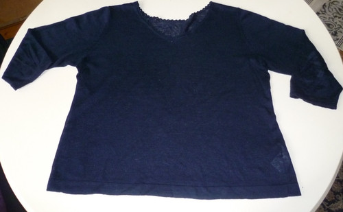 Pulli blau 100 leinen - blau, 100%